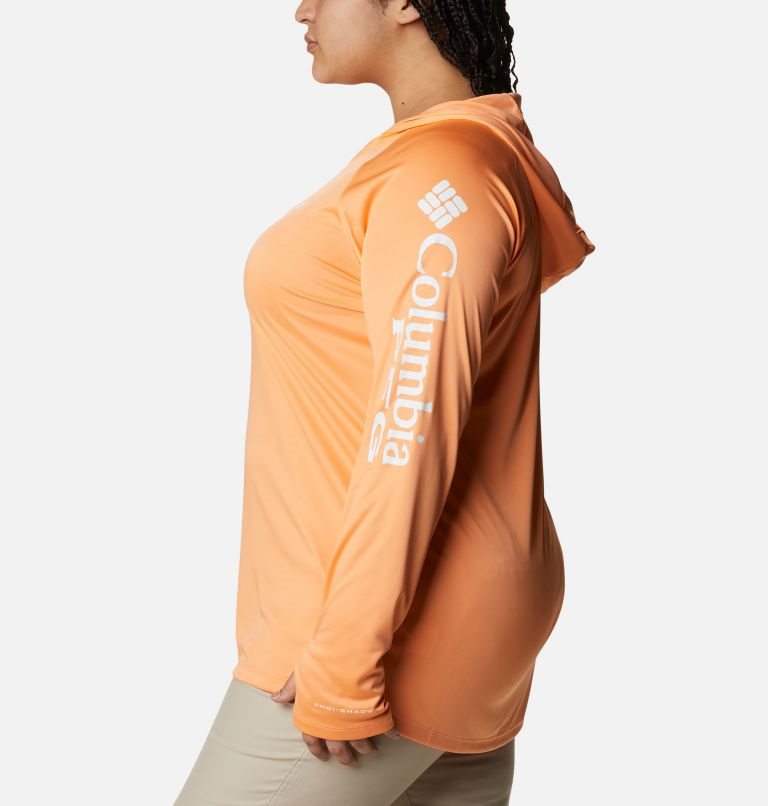 Women's Columbia PFG Tidal Tee Hoodie Orange | Plus Size CA-NA630
